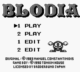 Blodia (Japan) Title Screen